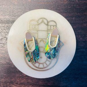 Kendra Scott Sterling Silver and Abalone Earrings (never worn)